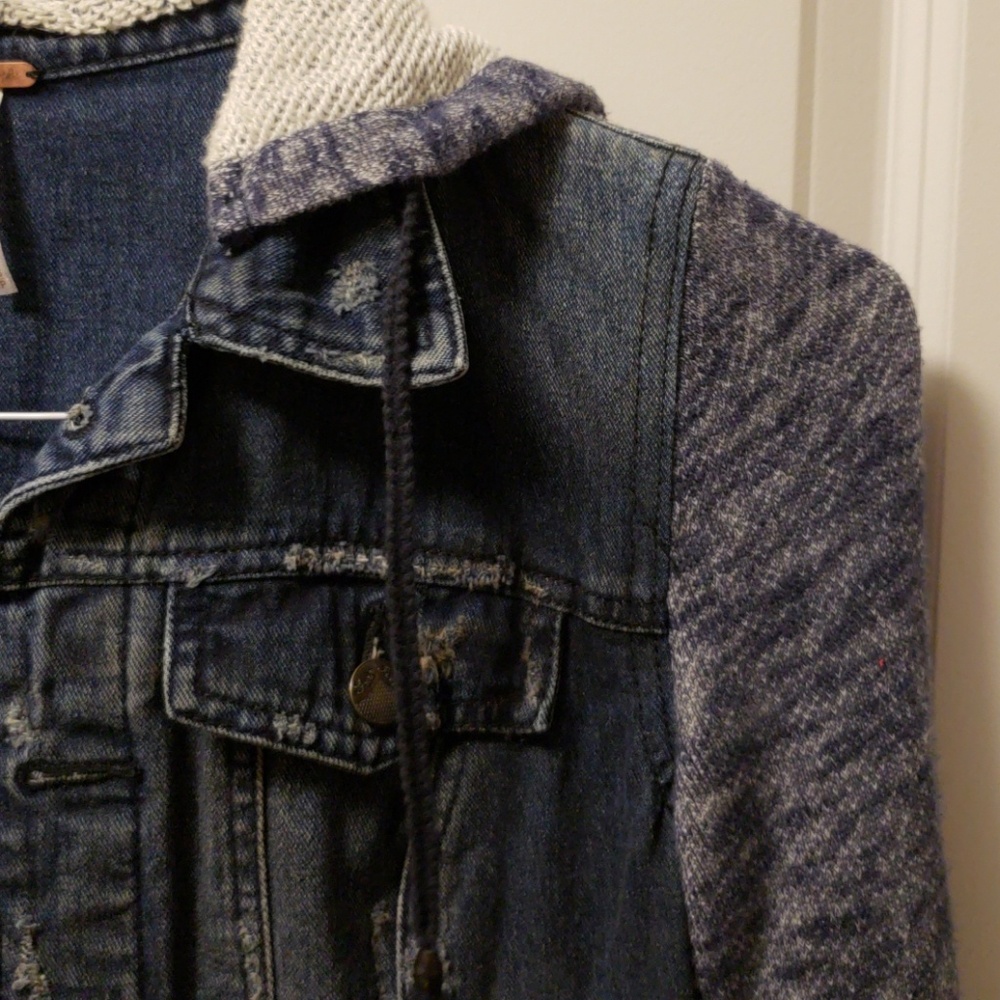 Free People Dark Blue Distressed Jacket - Picture 6 of 6